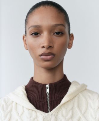 Women's Hooded Cable Knit Sweater Vest