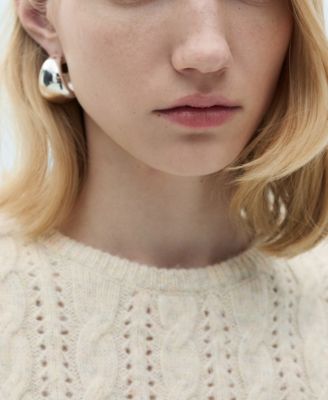 Women's Openwork Details Braided Sweater