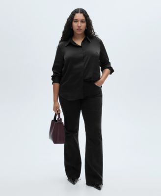 Women's Satin Finish Flowy Shirt
