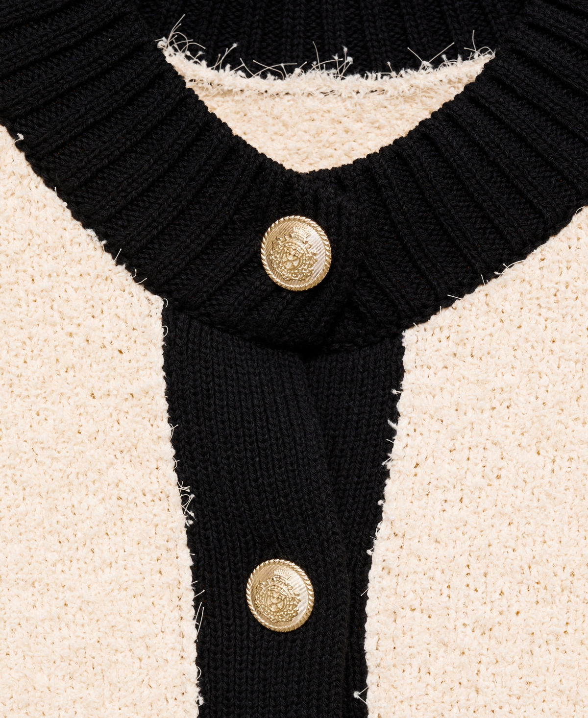 Mango Women's Contrasted Buttons Sweater In Ecru