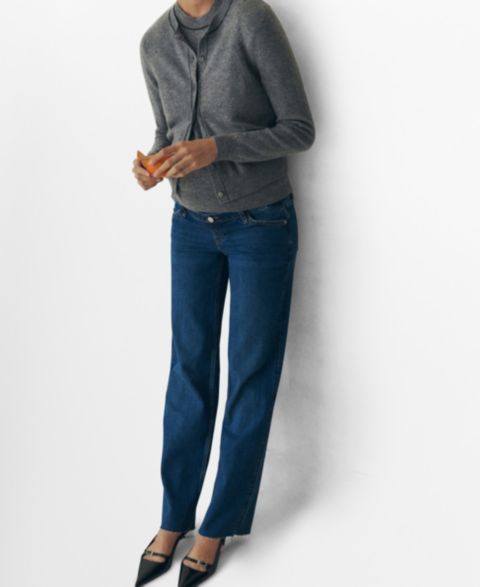 Женские джинсы MANGO Maternity Wide Leg, цвет: Средний синий