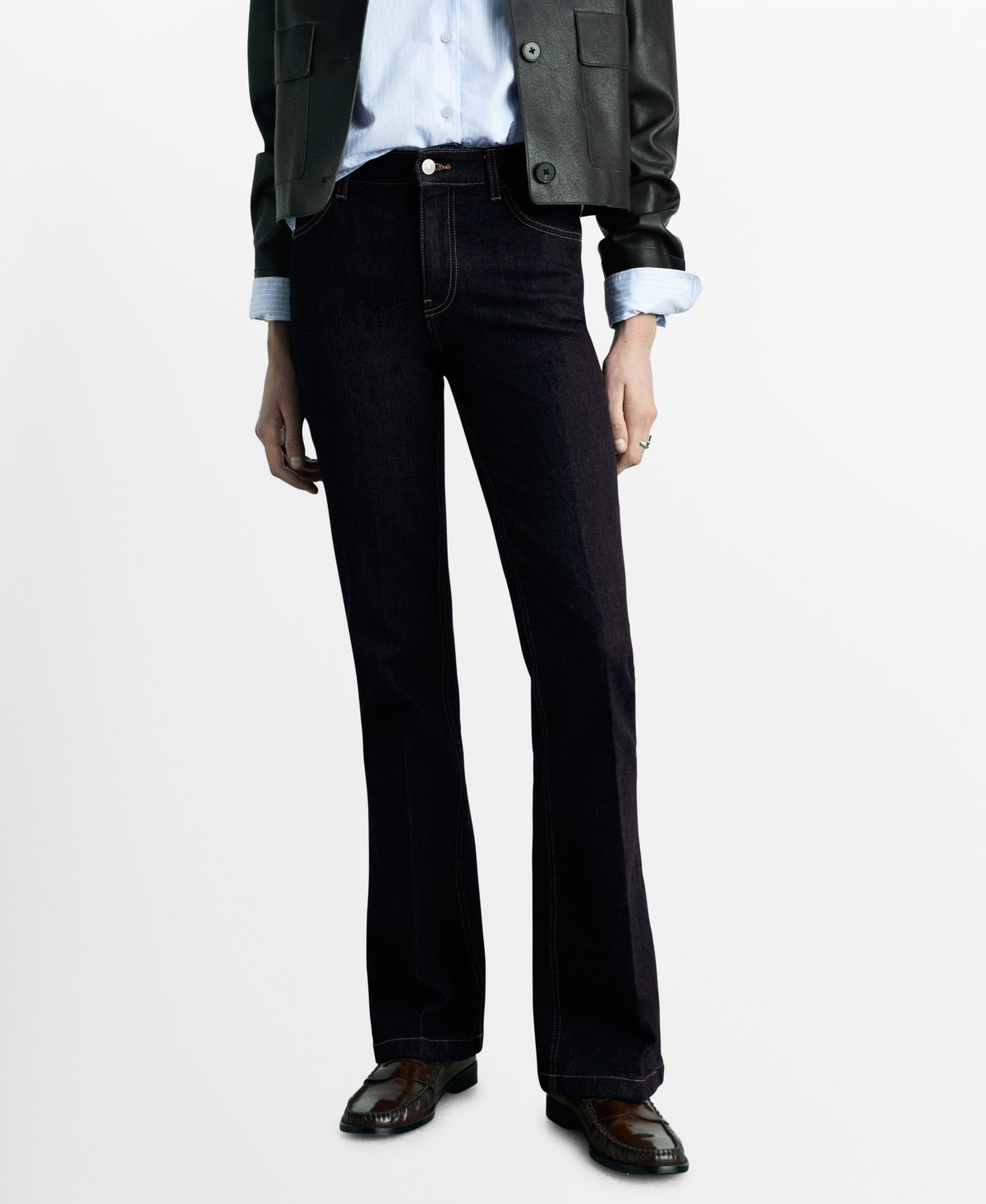 Mango Women's Rinse Wash Flare Jeans In Open Blue