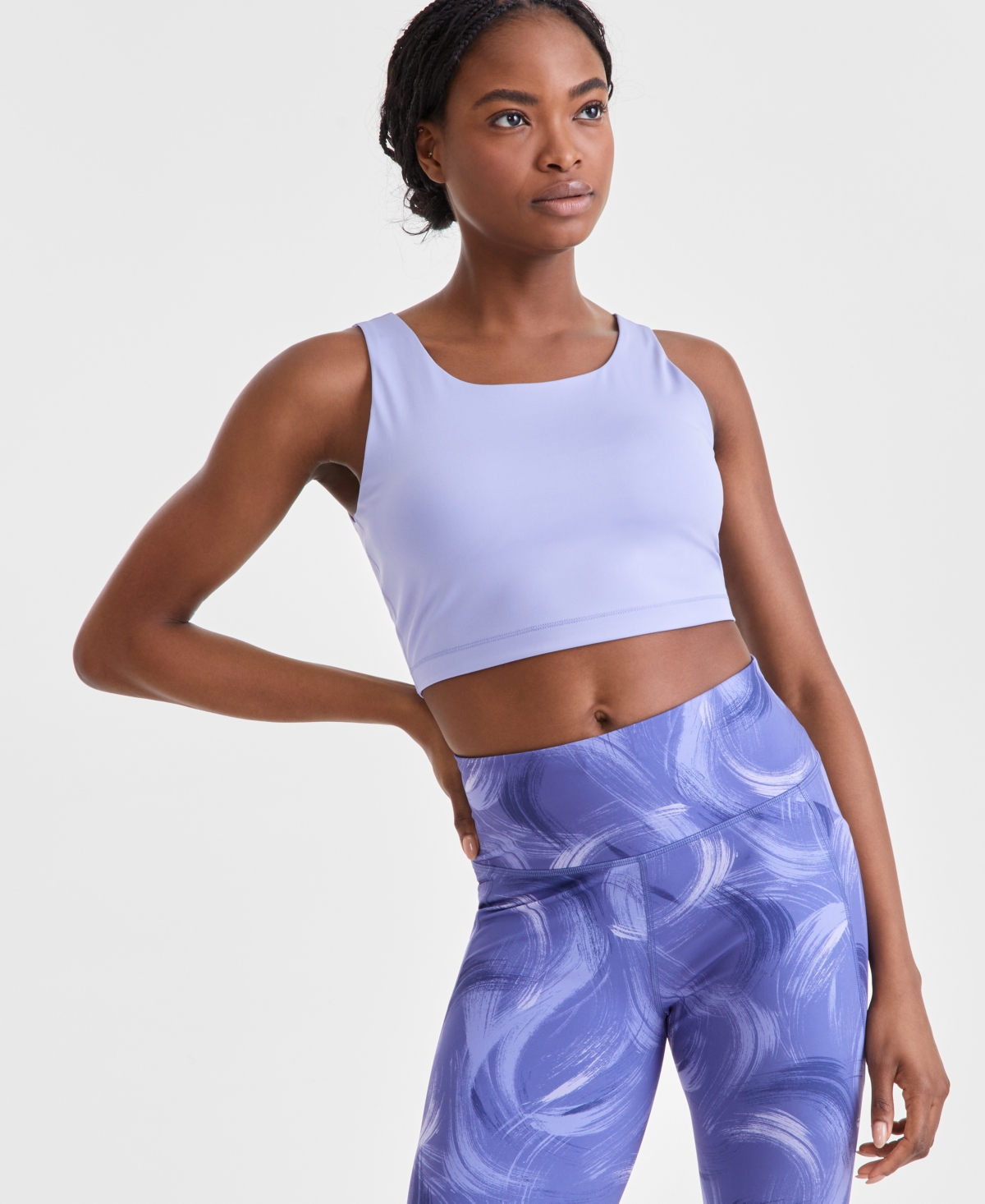 Id Ideology Women's Compression Cropped Tank Top, Exclusively At Macy's In Thistle Down