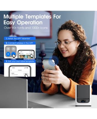 POLONO PM220S Label Maker Machine with Tape, 2 Inch Bluethooth Portable Thermal Label Printer for Small Business, Office, Home, Address, Logo Label, Sticker Printer for Phone/Tablet/PC