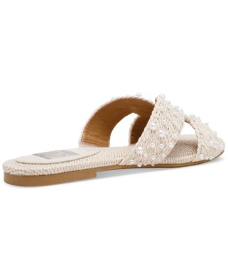 Women's Geeya Pearl Embellished Crisscross Slide Sandals