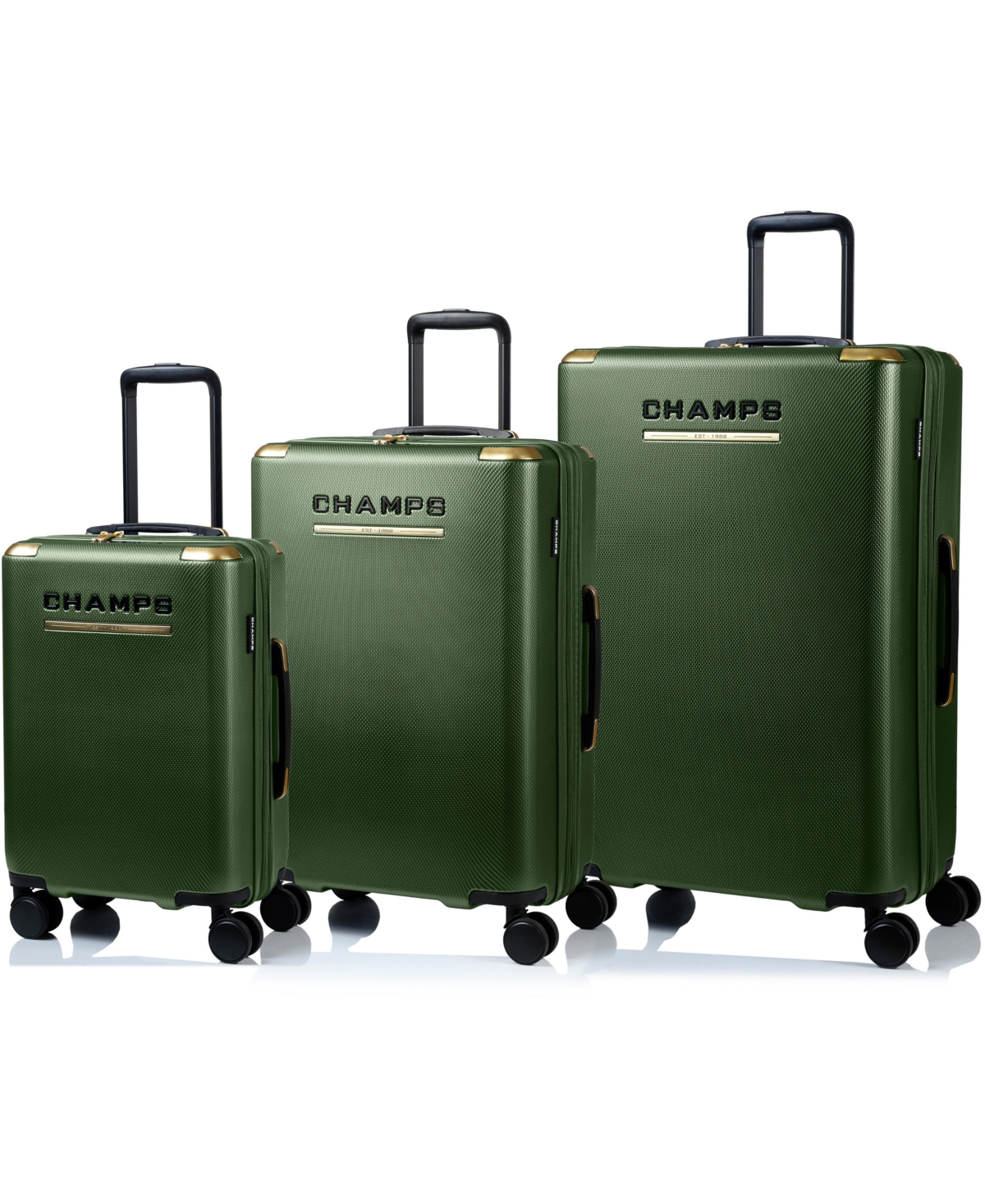 Champs 3-piece Luxe Ii Collection Hardside Luggage Set In Green