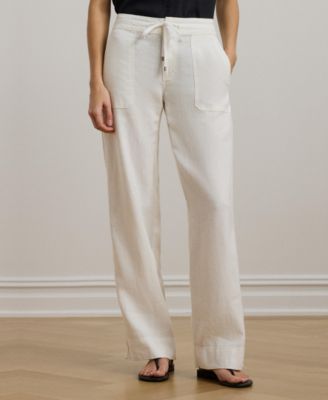 Wide-Leg 100% Linen Pants