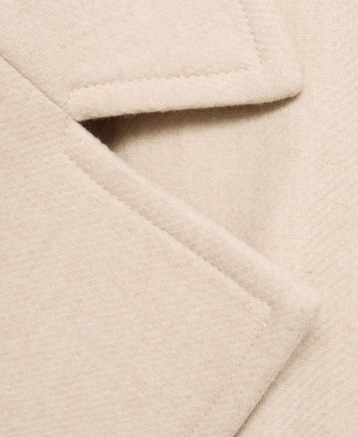 MANGO WOMEN'S MAXI LAPEL MANTECO WOOL COAT