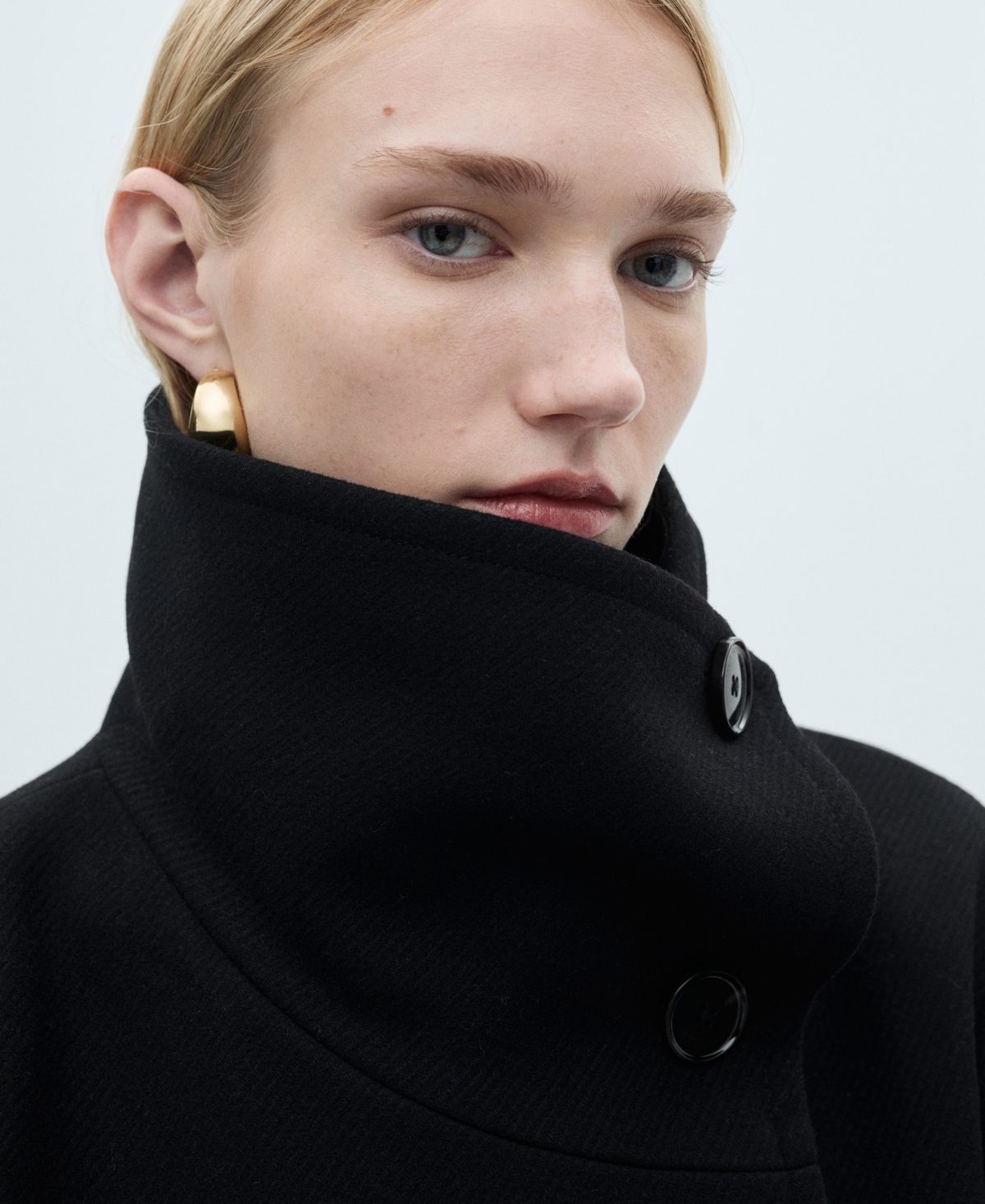 Mango Women's Double-breasted Wool Coat In Black