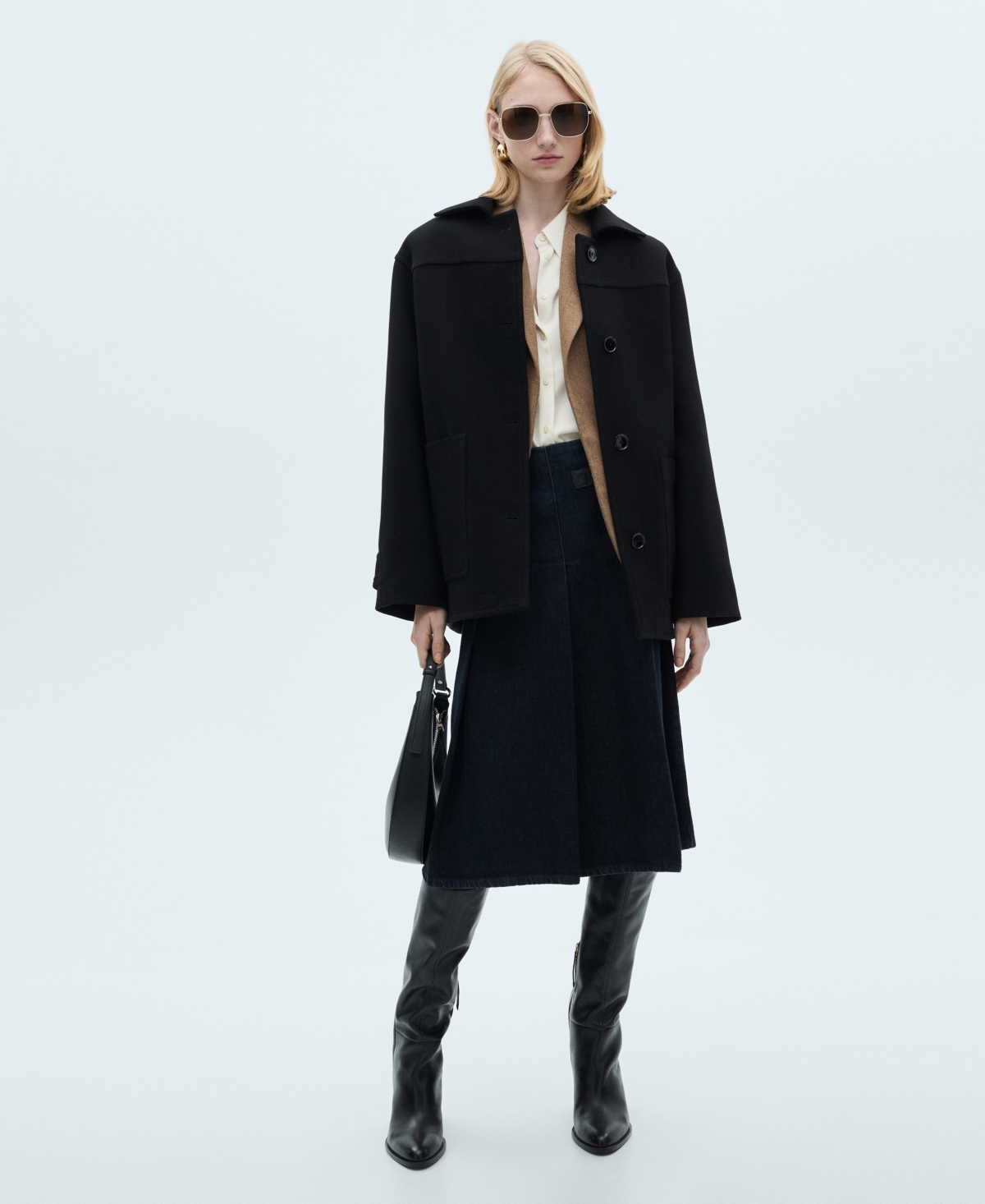 Mango Women's Patch Pockets Wool Coat In Black