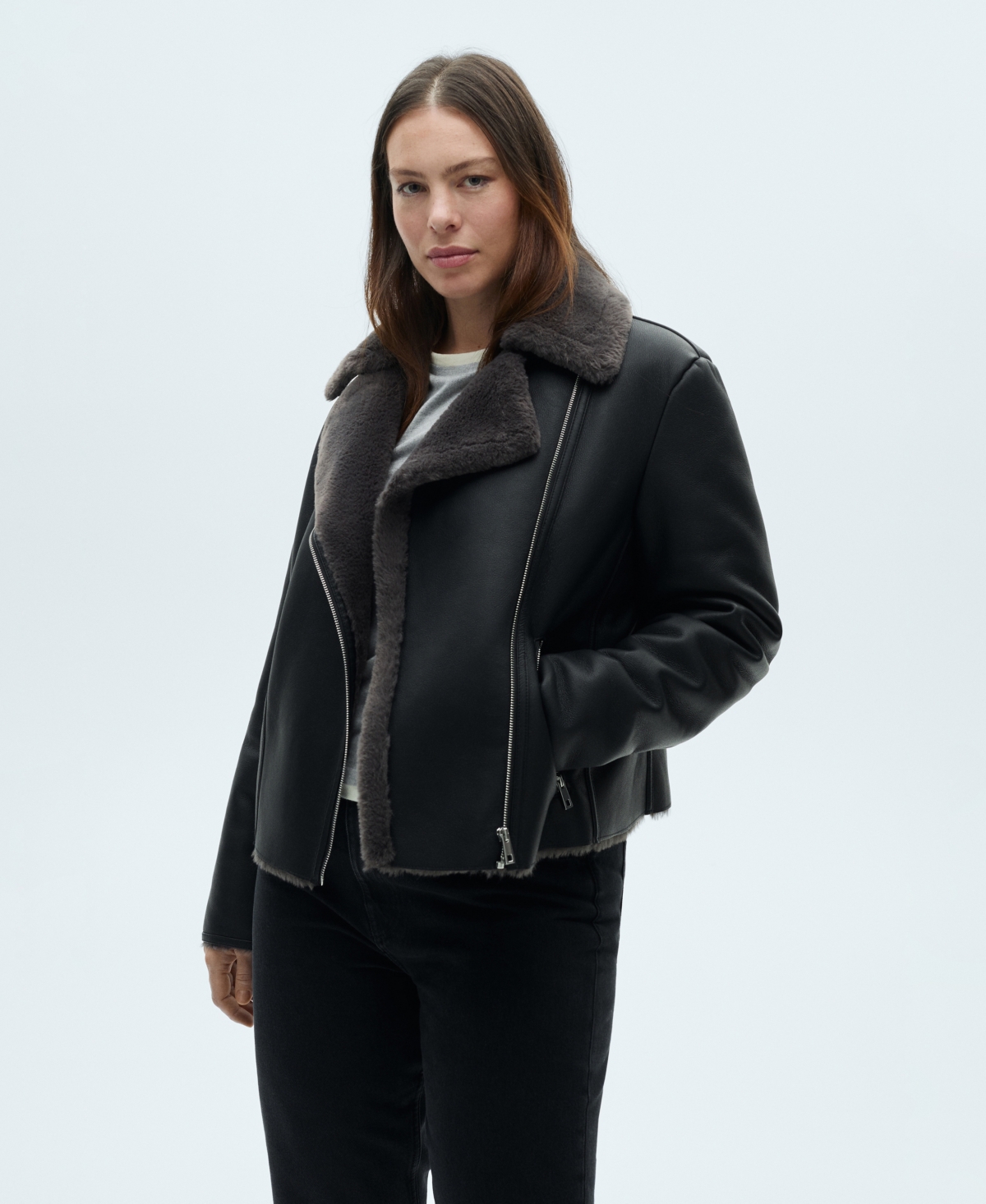 MANGO WOMEN'S SHEARLING-EFFECT LINING JACKET 
