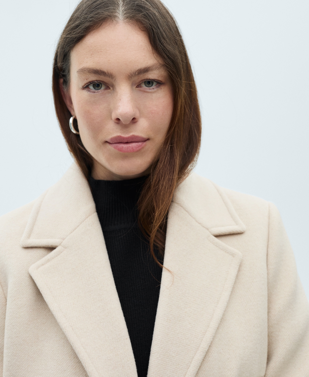 Mango Women's Double-breasted Wool Coat In Light,pastel Gray