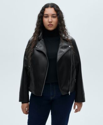 Women's Leather-Effect Biker Jacket