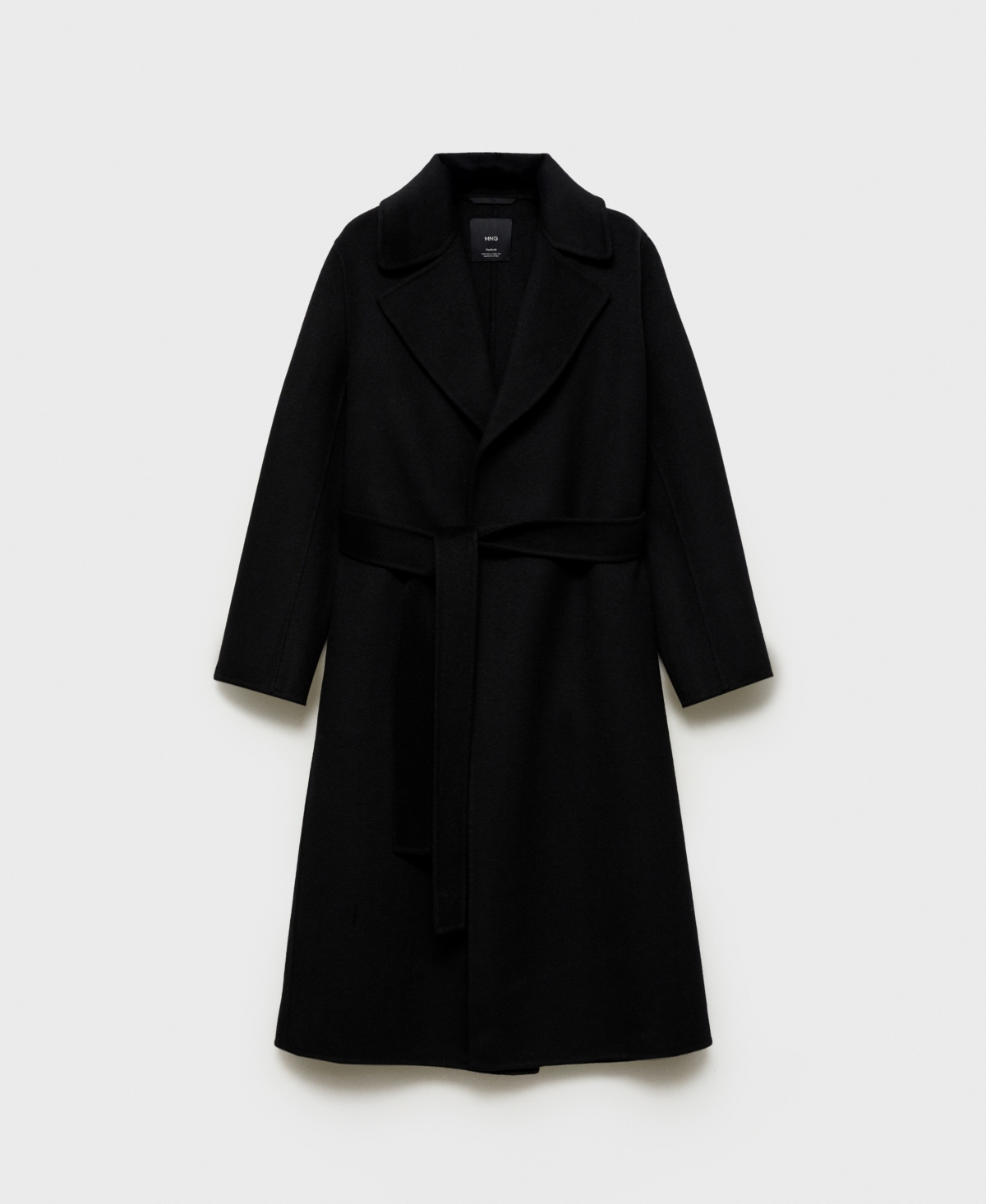 Mango Women's Belt Handmade Coat In Black