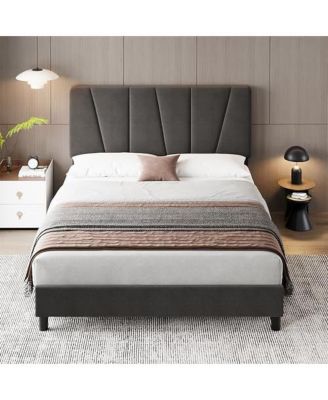 King Size Bed Frame with Adjustable Headboard