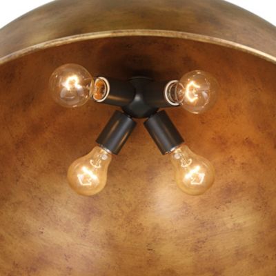 Julian 24" Rustic Pendant Ceiling Light Fixture Dining Room Over Table Dome 4-Light Brown Bronze Finish