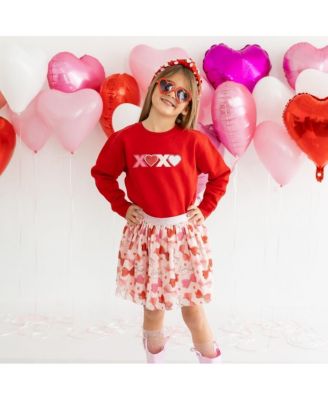 Little and Big Girls Bow Love Valentine's Day Tutu Skirt