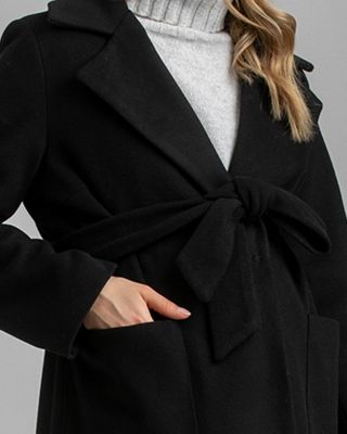 Maternity Belted Wide Collar Wrap Flaminia Coat