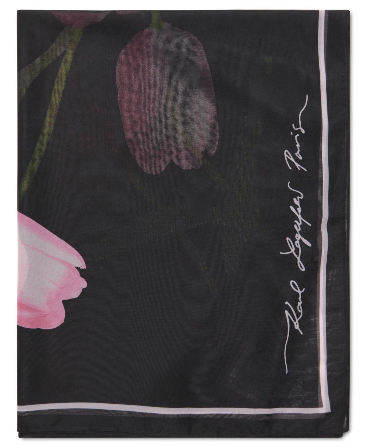 Karl Lagerfeld Spring Tulip Wrap In Black