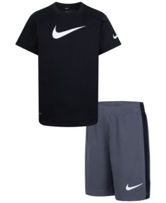 Little Boys Dri-FIT Swoosh T-Shirt & Shorts, 2 Piece Set