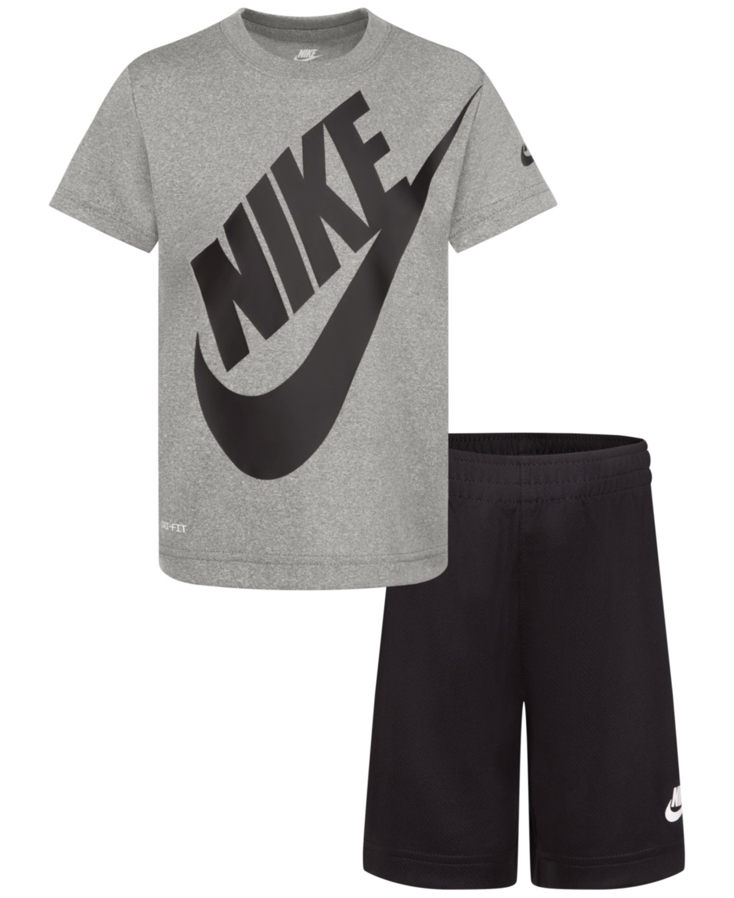 Nike Boys' 4-7 Futura Short-Sleeve T-Shirt and Shorts, 2-Piece Set, цвет: Чёрный — фото 8