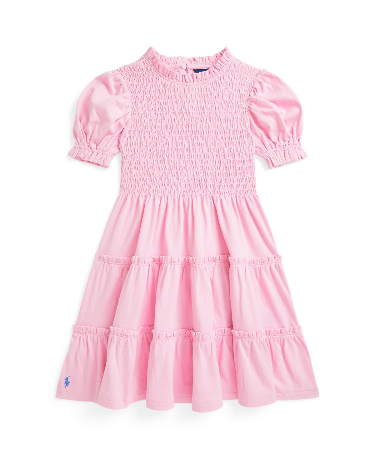 Polo Ralph Lauren Toddler And Little Girls Smocked Cotton Jersey Dress In Pink,white