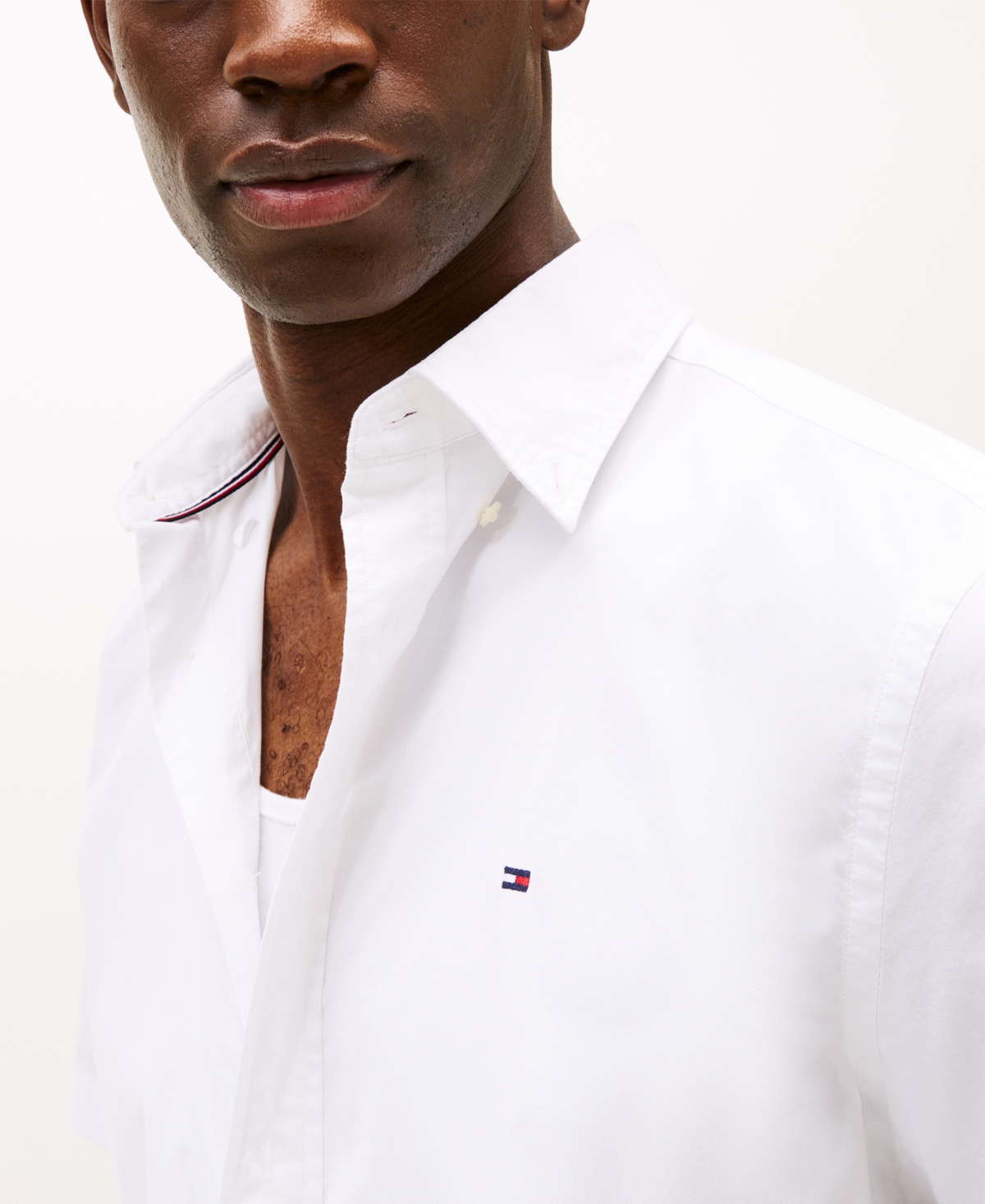 Tommy Hilfiger Men's 1985 Regular-fit Th Flex Stretch Button-down Oxford Shirt In Optic White