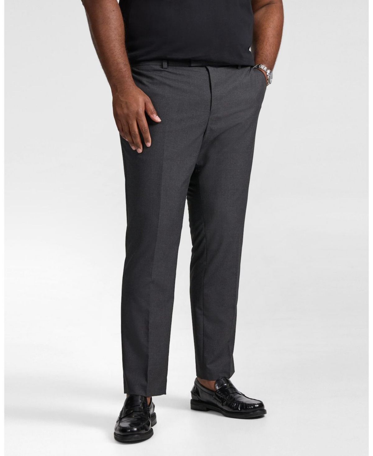 Big & Tall Raymond Slim Elastic Pant - Charcoal
