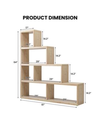 6 Cubes Ladder Shelf Corner Bookshelf Storage Bookcase