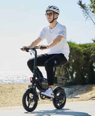 GoDash Electric Bike | Compact Folding Adult Mini E-Bike | Dual Disc Brakes | Dual Shock Suspension | Throttle and Pedal Assist | 400W Motor | 14” Tires | Up to 30 Mile Range