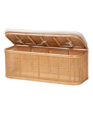 Ishana Bohemian Natural Rattan Storage Bench