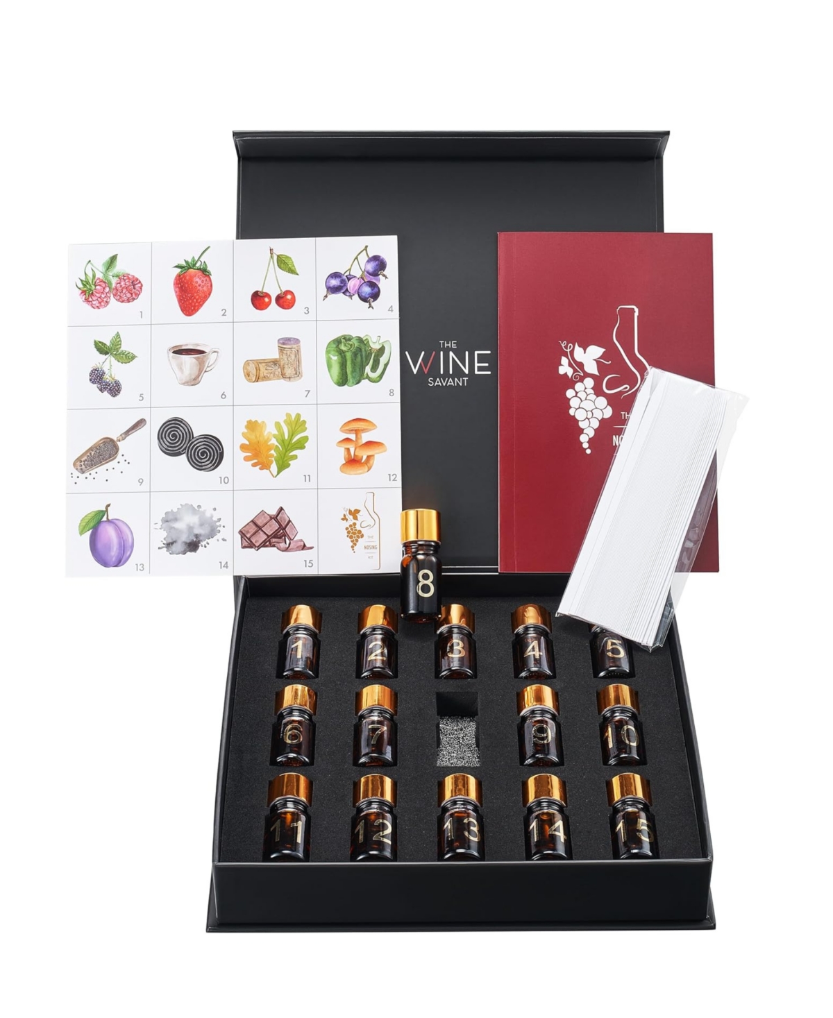 The Wine Savant Red Wine Aroma Kit, Set Of 15 In Red