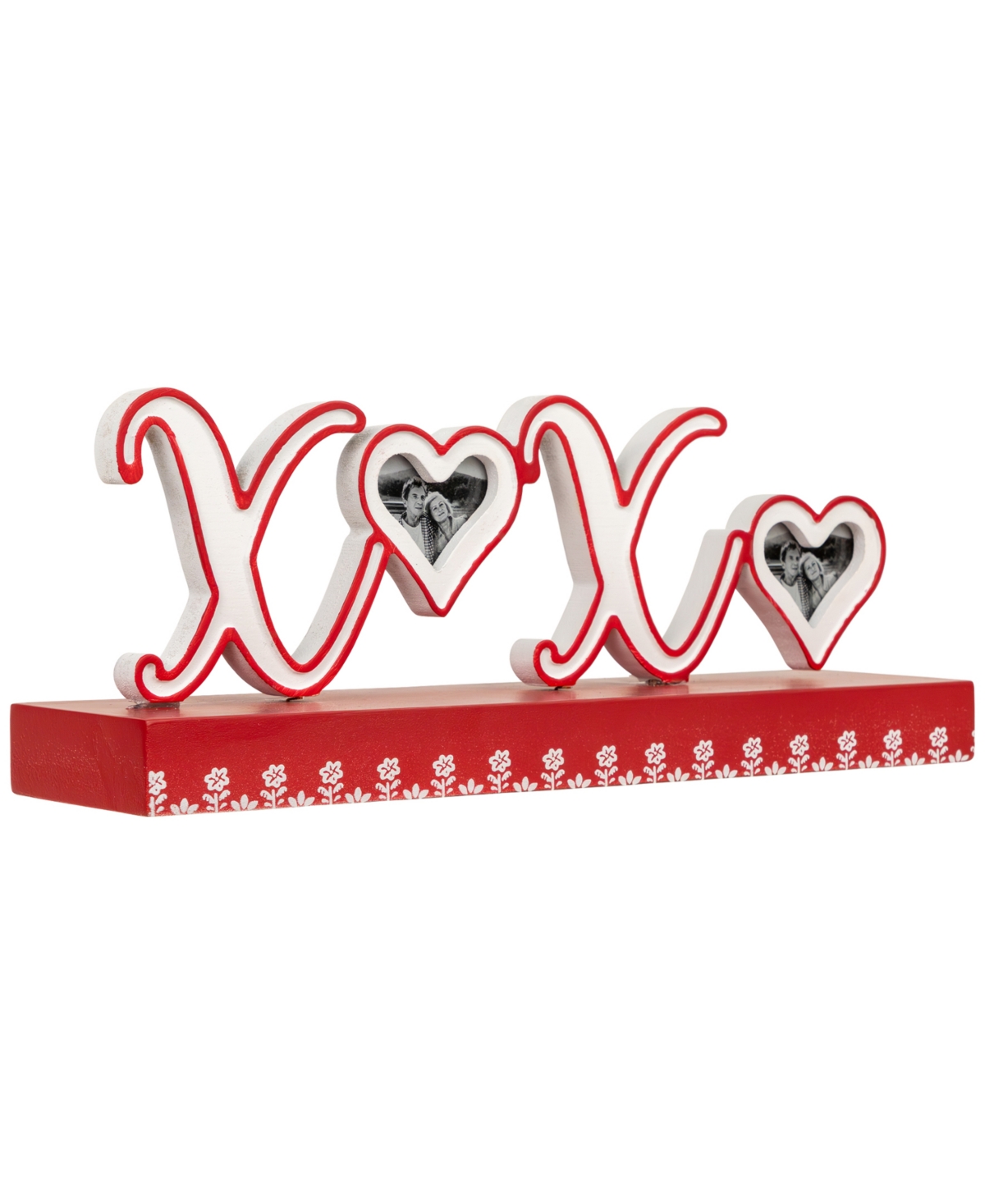Northlight Heart And Floral "xoxo" Valentine's Day Photo Frame, 4.5" X 12" In Red
