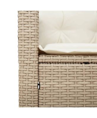 Patio Chair with Cushions Beige Poly Rattan