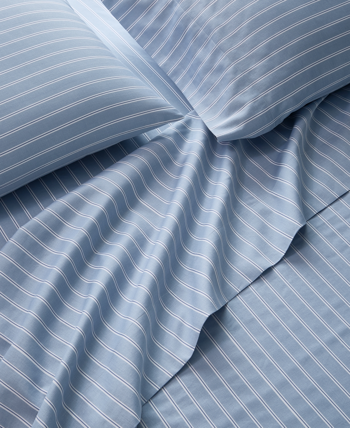 Arch Studio Printed Cotton Sateen 4-pc. Sheet Set, King, Exclusively At Macy's In Shirt Stripe