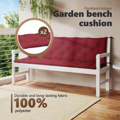 Garden Bench Cushion Wine Red 78.7"x(19.7"+19.7")x2.8" Oxford Fabric