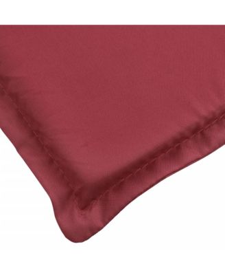 Sun Lounger Cushion Wine Red 78.7"x19.7"x1.2" Fabric
