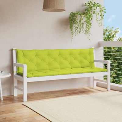 Garden Bench Cushion Bright Green 78.7"x(19.7"+19.7")x2.8" Oxford Fabric