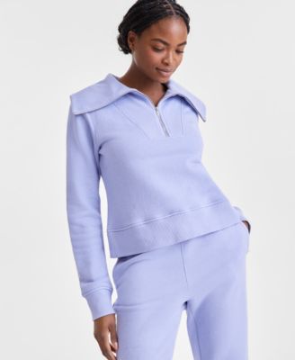 Deals on ID Ideology Womens Shawl-Collar Quarter-Zip Knit Top