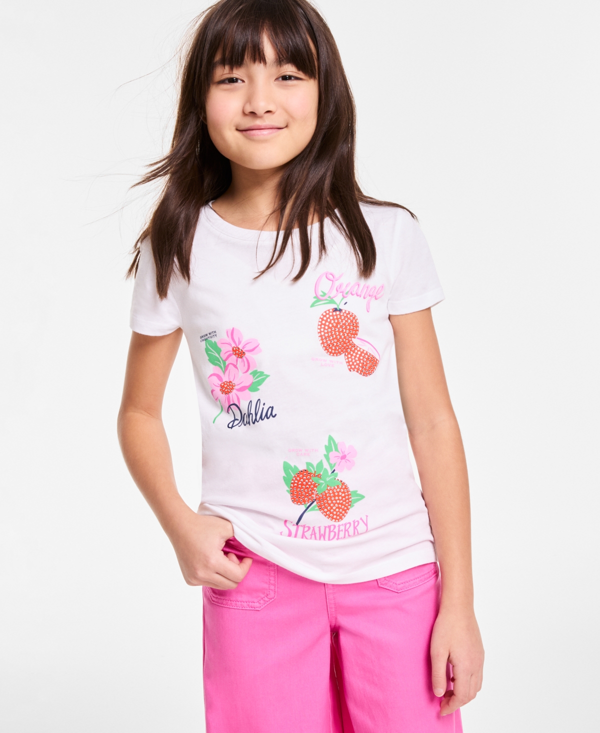 Epic Threads Girls Sweet Seeds T-shirt, Exclusively At Macy's In Bright Whi