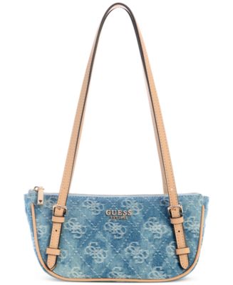 GUESS Cerelia Small Denim Shoulder Satchel - Macy's