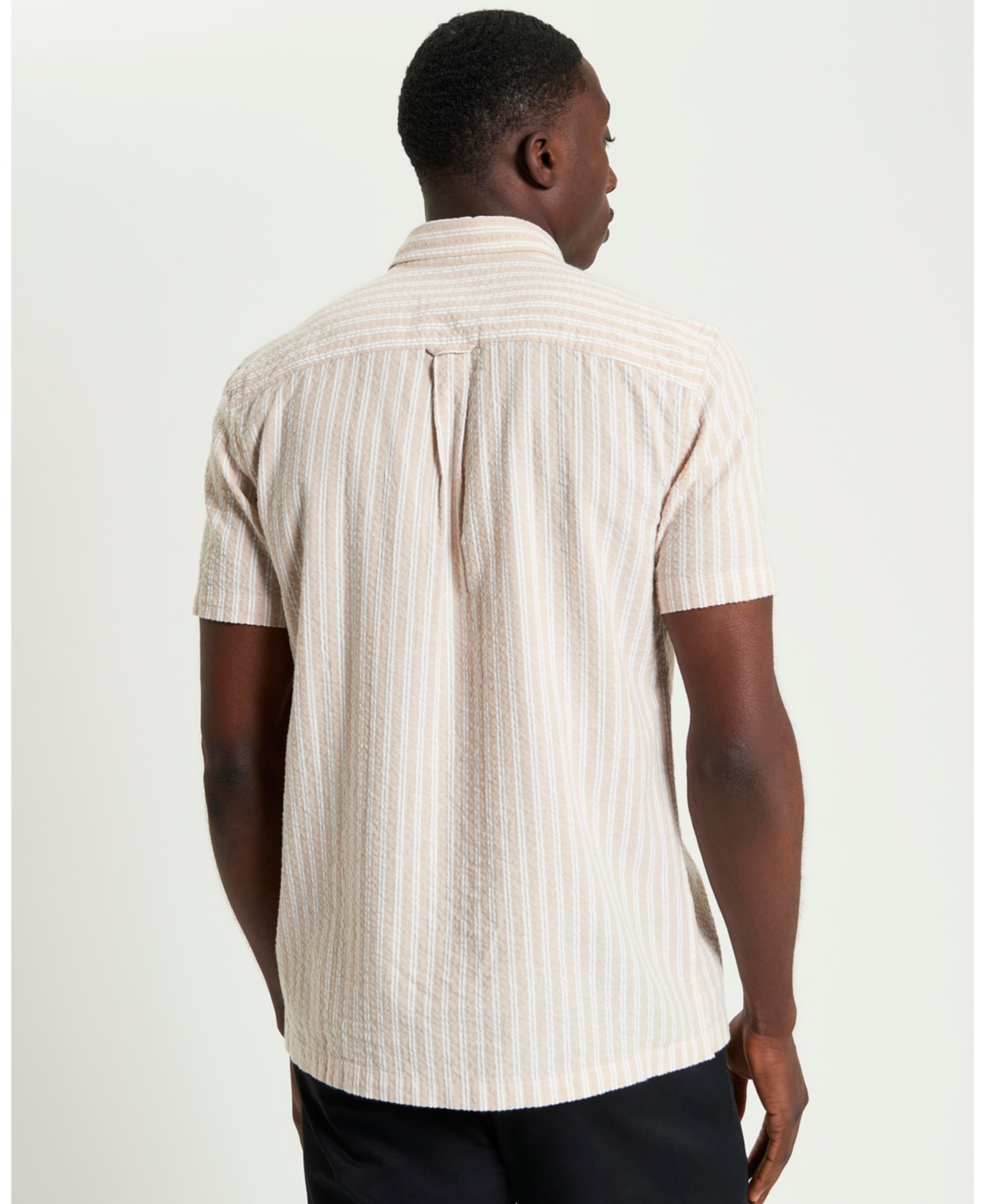 Ben Sherman Stripe Seersucker Button-up Shirt In Sand