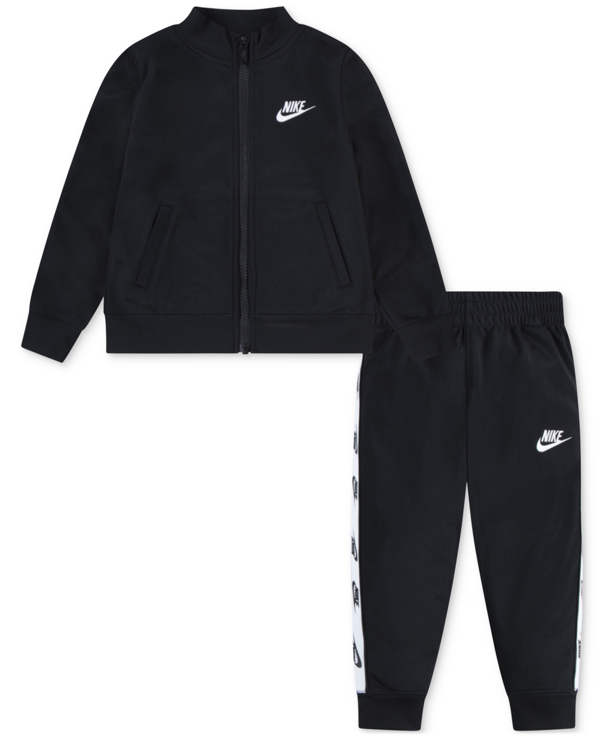 Nike Toddler Kids Dri-fit 2-pc. Full Zip Tracksuit Set In Black