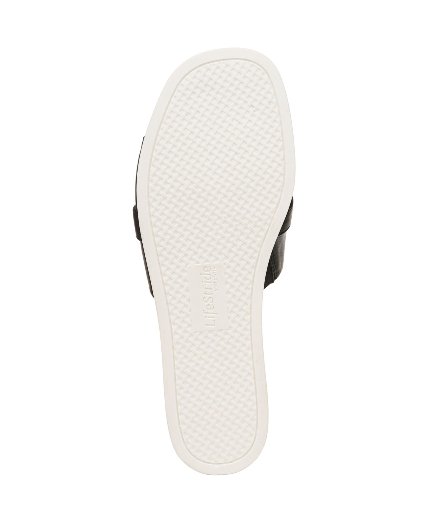Женские сандалии LifeStride Genevieve Square Open Toe Slide Platform, цвет: Чёрная искусственная кожа — фото 5
