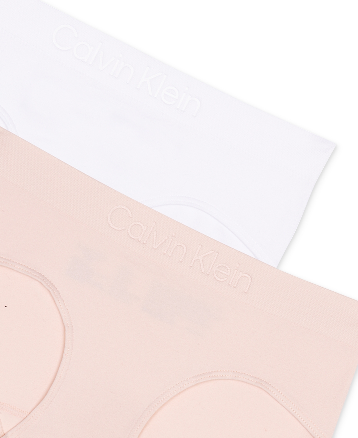 Calvin Klein Big Girls Seamless Embossed Hipster Underwear, Pack Of 2 In White