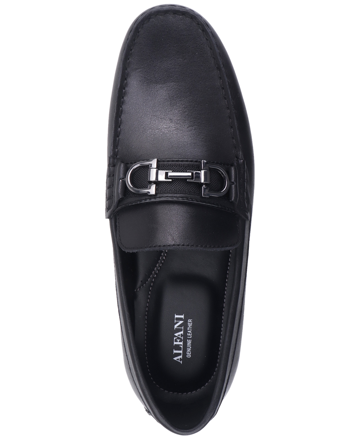 Alfani Men's Jasonn Leather Slip-on Bit Driving Loafers, Exclusively At Macy's In Black Leather