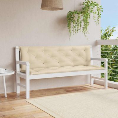 Garden Bench Cushion Beige 59.1"x(19.7"+19.7")x2.8" Oxford Fabric