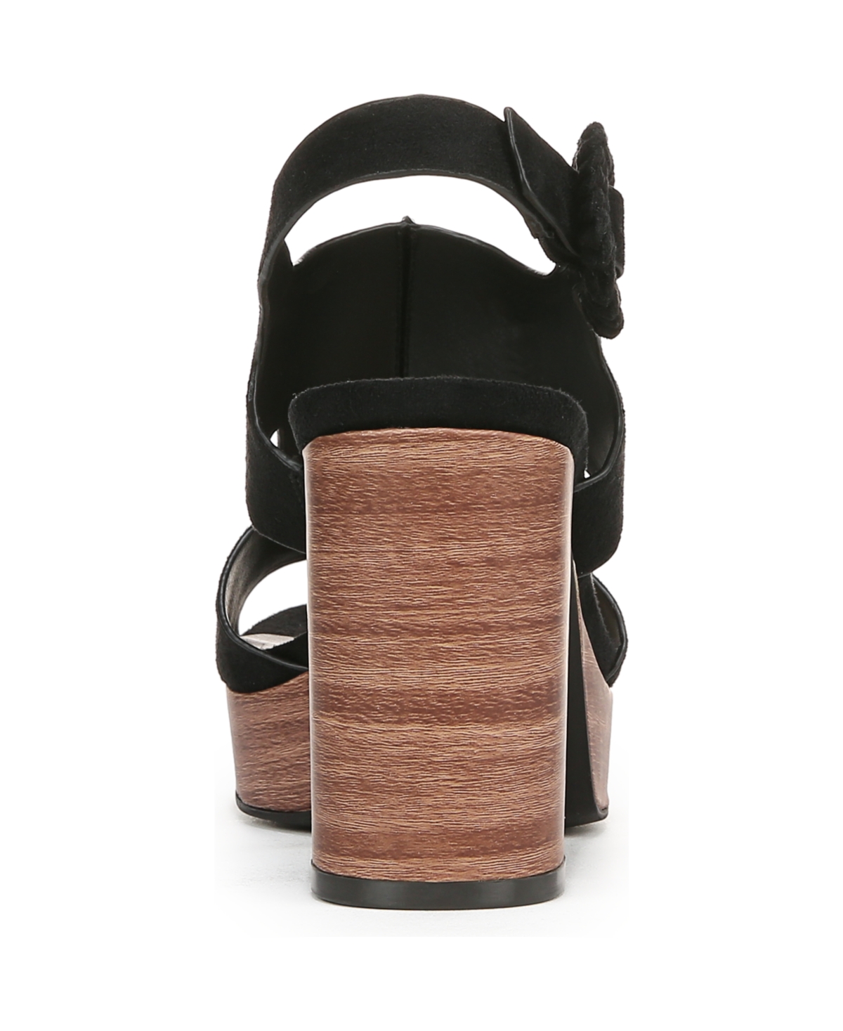 Shop Lifestride Women's Audra Open Square Toe Block Heel Platform Sandals In Black Microsuede