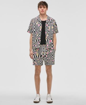 Мужская рубашка Mode of One в смешанную клетку свободного кроя с принтом на пуговицах и плавки с принтом обычного кроя эксклюзивно в Macy's