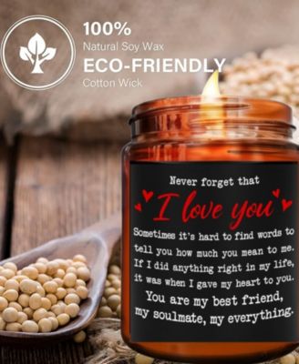 "I Love You" Lavender Scented Soy Wax Candle, 10 oz.